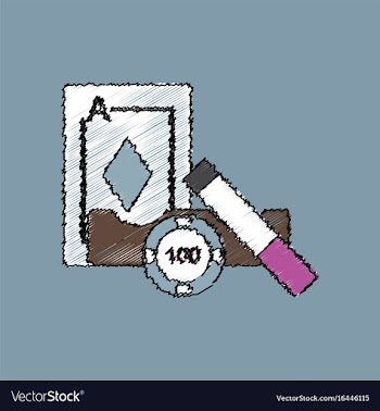 Flat shading style icon ace chip and cigar vector image