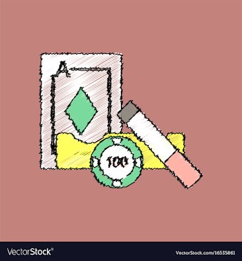 Flat shading style icon ace chip and cigar vector image