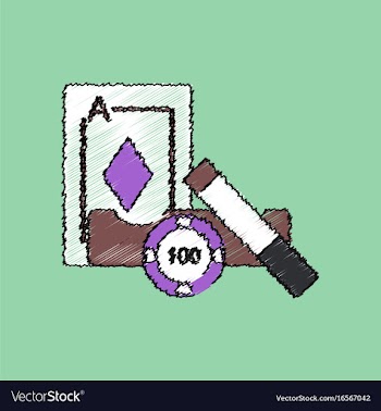 Flat shading style icon ace chip and cigar vector image