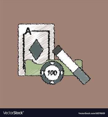 Flat shading style icon ace chip and cigar vector image