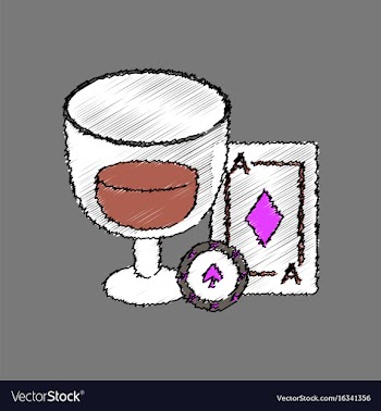 Flat shading style icon ace chip poker cup vector image