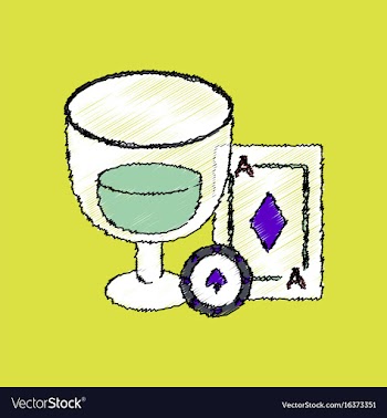 Flat shading style icon ace chip poker cup vector image