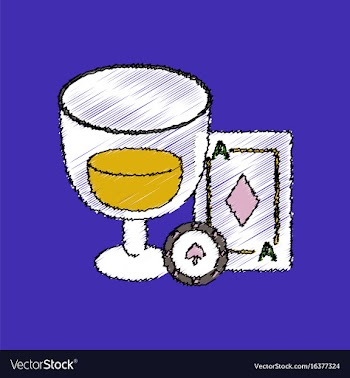 Flat shading style icon ace chip poker cup vector image