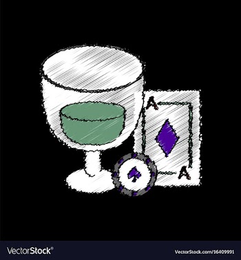 Flat shading style icon ace chip poker cup vector image