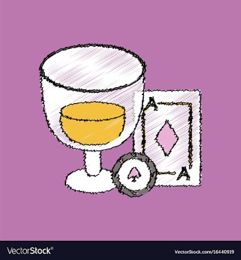 Flat shading style icon ace chip poker cup vector image