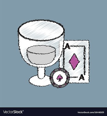 Flat shading style icon ace chip poker cup vector image