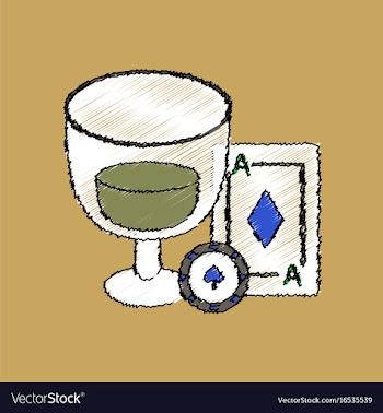 Flat shading style icon ace chip poker cup vector image