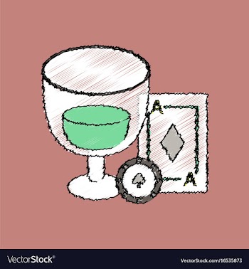 Flat shading style icon ace chip poker cup vector image