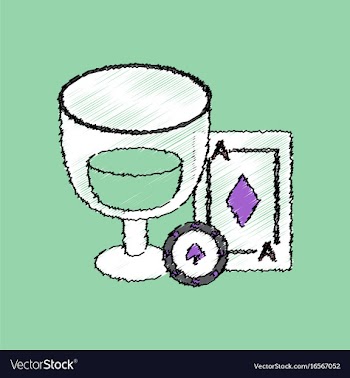 Flat shading style icon ace chip poker cup vector image