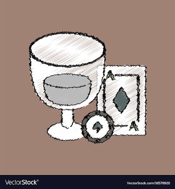 Flat shading style icon ace chip poker cup vector image