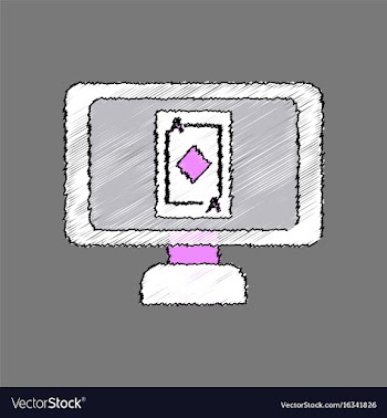 Flat shading style icon ace of diamonds screen vector image