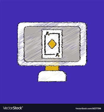 Flat shading style icon ace of diamonds screen vector image