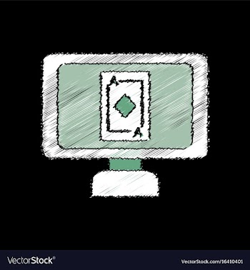 Flat shading style icon ace of diamonds screen vector image