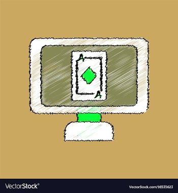 Flat shading style icon ace of diamonds screen vector image
