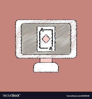 Flat shading style icon ace of diamonds screen vector image