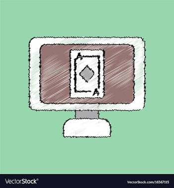 Flat shading style icon ace of diamonds screen vector image