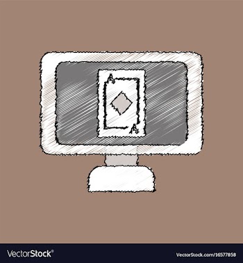 Flat shading style icon ace of diamonds screen vector image