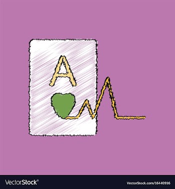 Flat shading style icon ace of hearts silhouette vector image