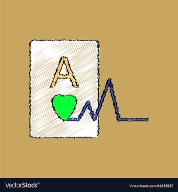 Flat shading style icon ace of hearts silhouette vector image