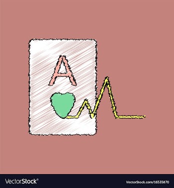 Flat shading style icon ace of hearts silhouette vector image