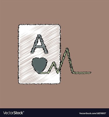 Flat shading style icon ace of hearts silhouette vector image