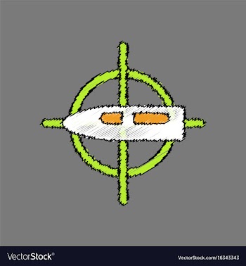 Flat shading style icon aim on bullet vector image
