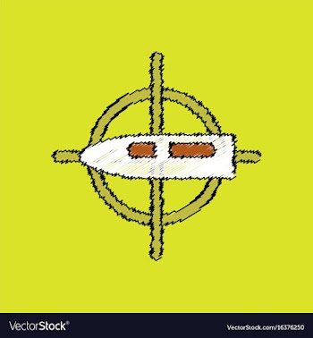 Flat shading style icon aim on bullet vector image