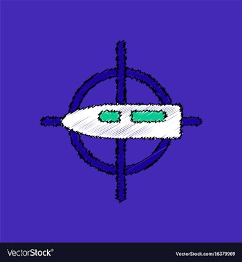 Flat shading style icon aim on bullet vector image