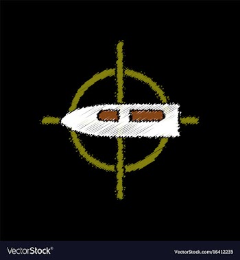 Flat shading style icon aim on bullet vector image