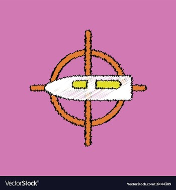 Flat shading style icon aim on bullet vector image