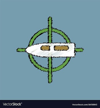 Flat shading style icon aim on bullet vector image