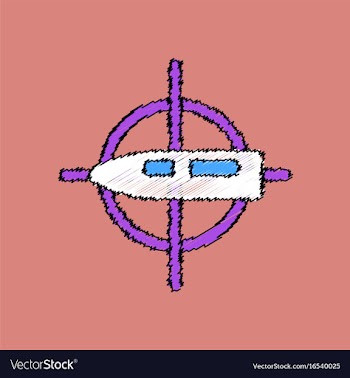 Flat shading style icon aim on bullet vector image