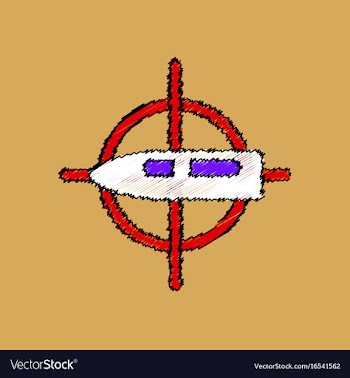 Flat shading style icon aim on bullet vector image