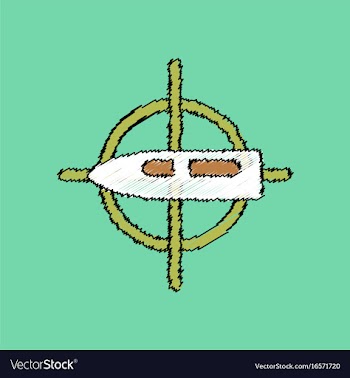 Flat shading style icon aim on bullet vector image