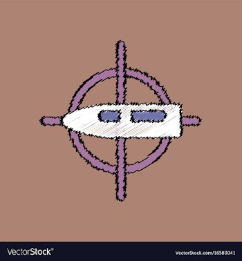 Flat shading style icon aim on bullet vector image