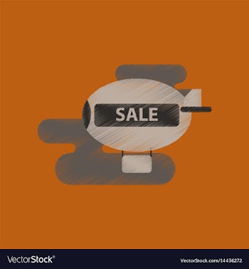 Flat shading style icon air balloon sale vector image