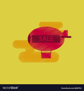 Flat shading style icon air balloon sale vector image