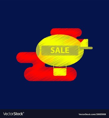 Flat shading style icon air balloon sale vector image