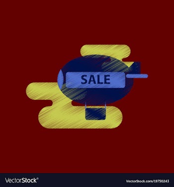 Flat shading style icon air balloon sale vector image