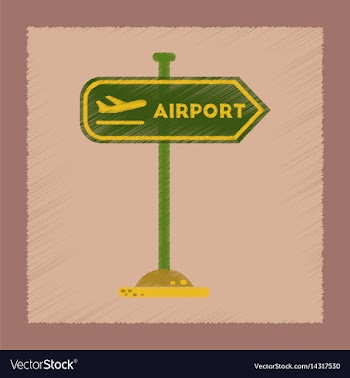 Flat shading style icon airport sign vector image