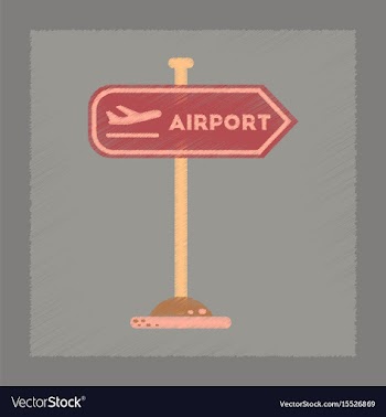 Flat shading style icon airport sign vector image