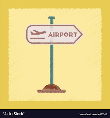 Flat shading style icon airport sign vector image