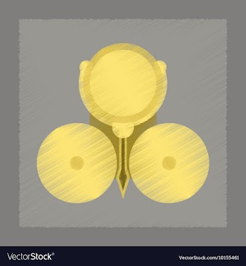 Flat shading style icon Alarm school bell vector image