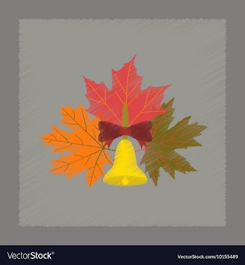 Flat shading style icon Alarm school bell vector image