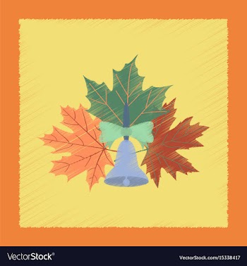Flat shading style icon alarm school bell vector image