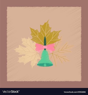 Flat shading style icon alarm school bell vector image