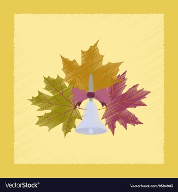 Flat shading style icon Alarm school bell vector image