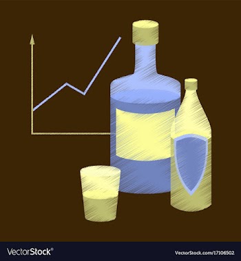 Flat shading style icon alcohol infographic vector image