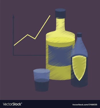 Flat shading style icon alcohol infographic vector image
