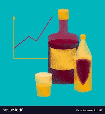 Flat shading style icon alcohol infographic vector image